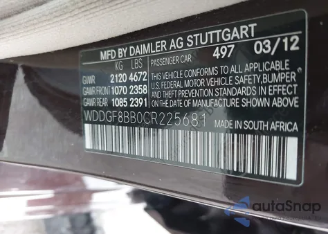 2012 Mercedes-Benz C 300 Luxury 4Matic z USA, uszkodzony, nr VIN WDDGF8BB0CR225681